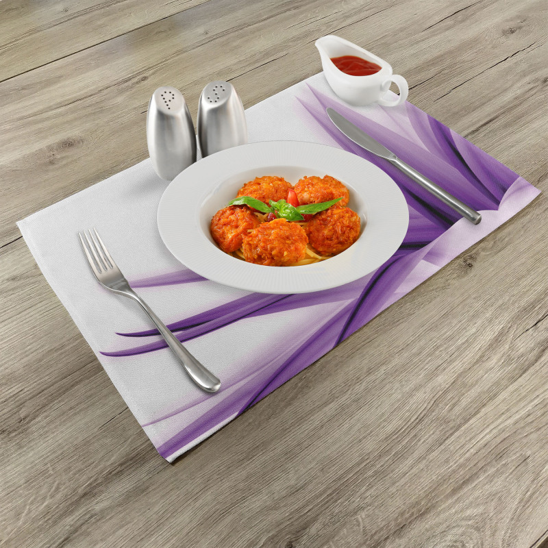 Purple Ombre Lotus Art Place Mats