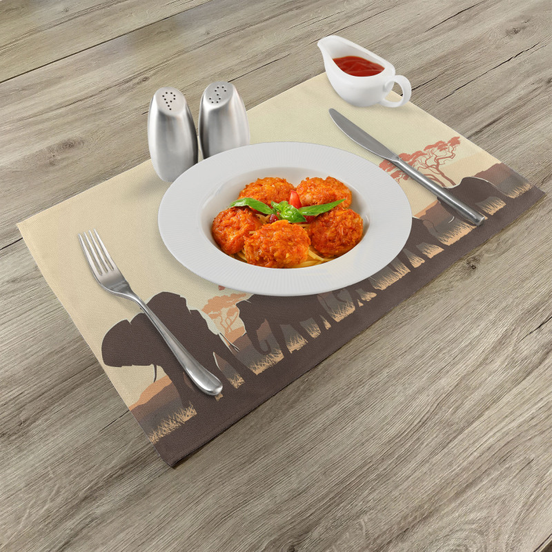 Safari Animal Elephant Place Mats