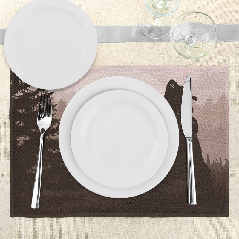 Wild Bear Night Jungle Place Mats