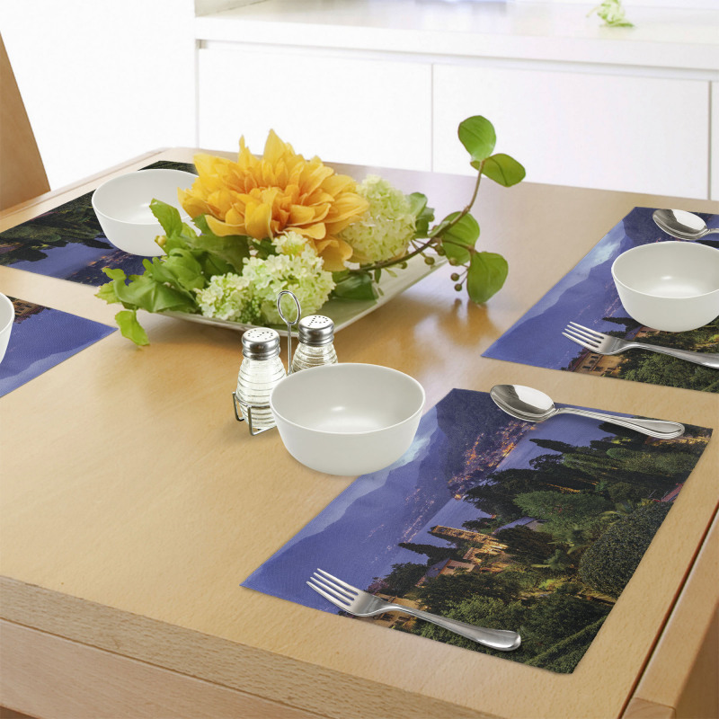 Village Aerial Scenery Place Mats