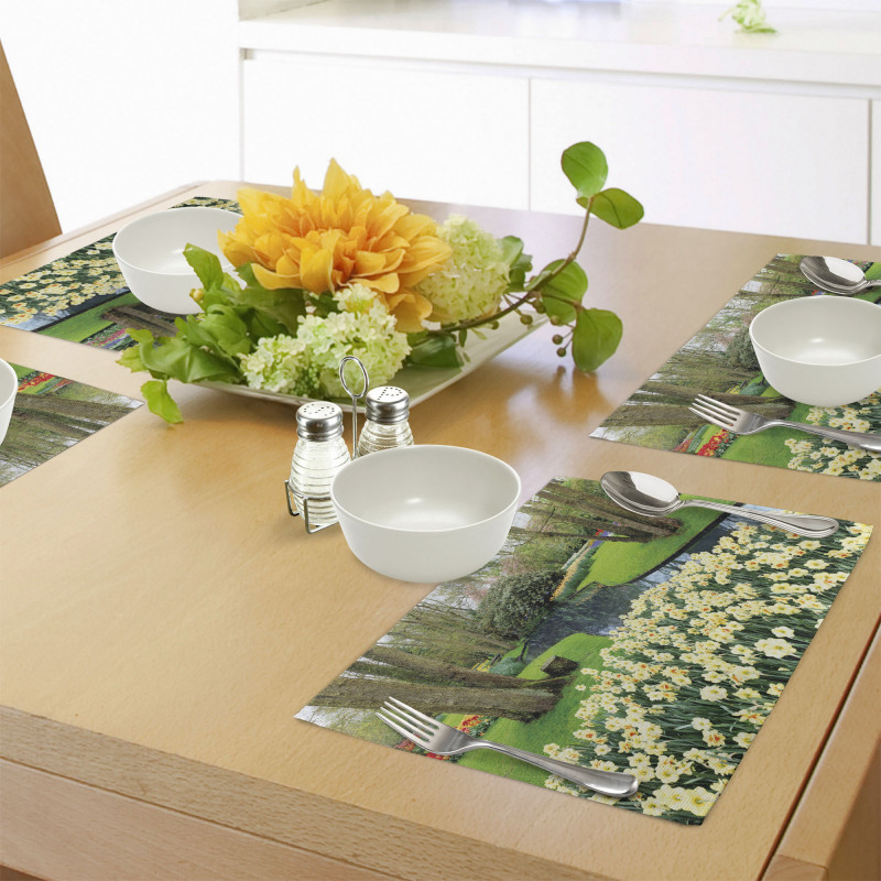 Flower Garden Grass Park Place Mats