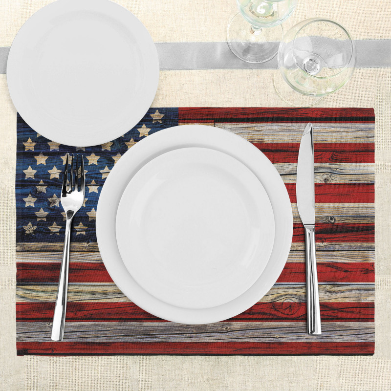 Wood Planks Flag Place Mats