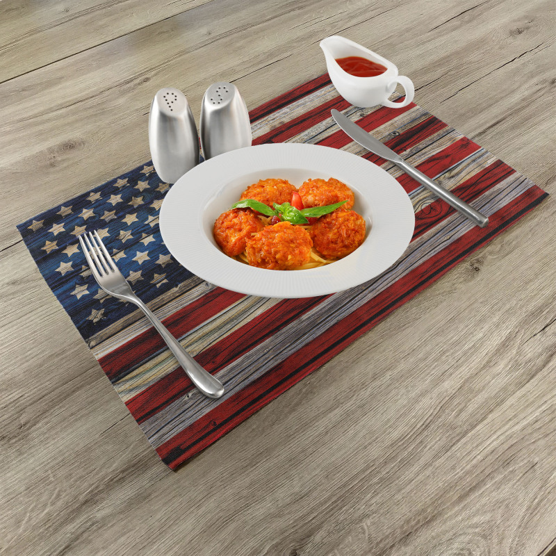 Wood Planks Flag Place Mats