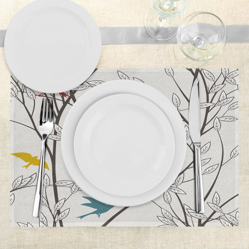 Birds Wildlife Cartoon Place Mats