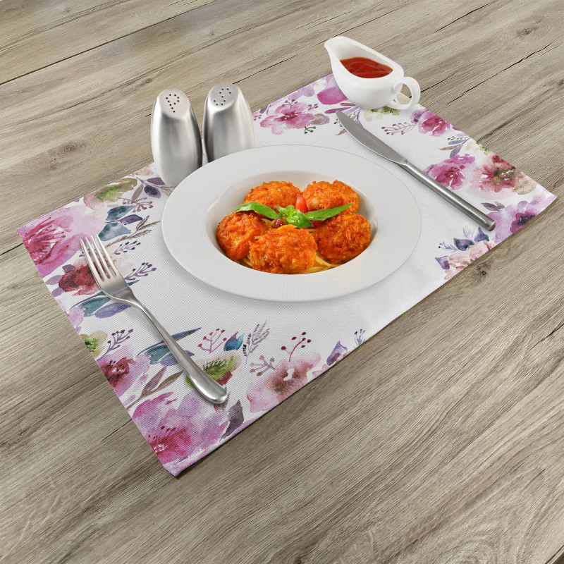 Romantic Blossom Flowers Place Mats