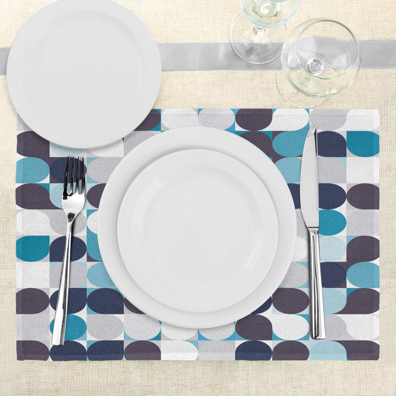 Retro Circles Squares Place Mats