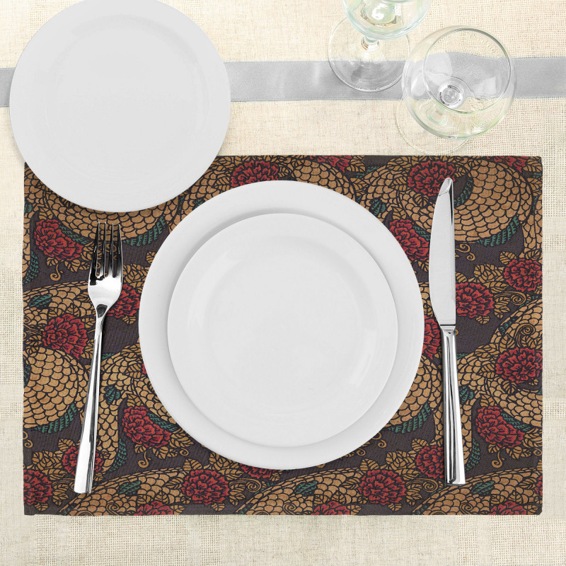 Traditional Roses Dragon Place Mats