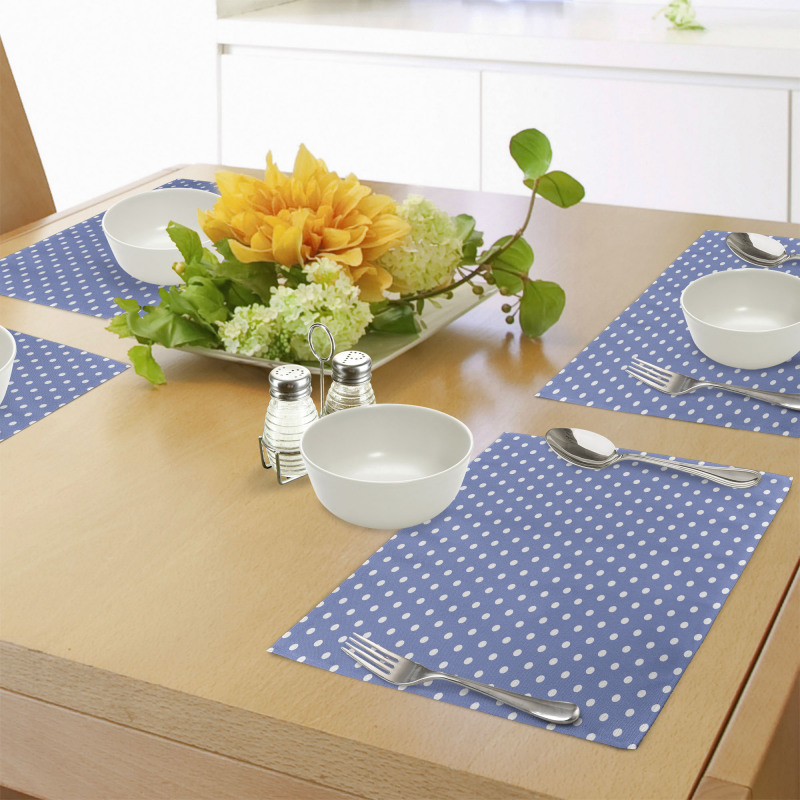 White Classic Polka Dots Place Mats