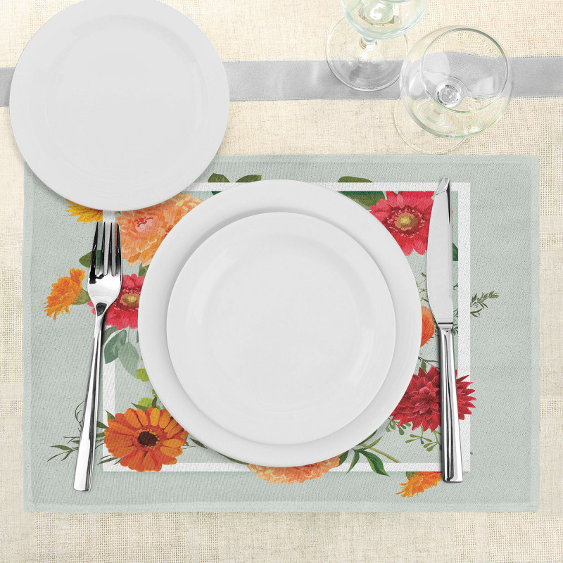 Floral Flower Leaf Place Mats