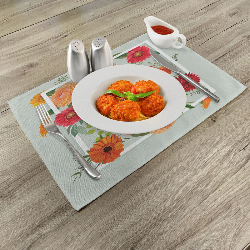 Floral Flower Leaf Place Mats