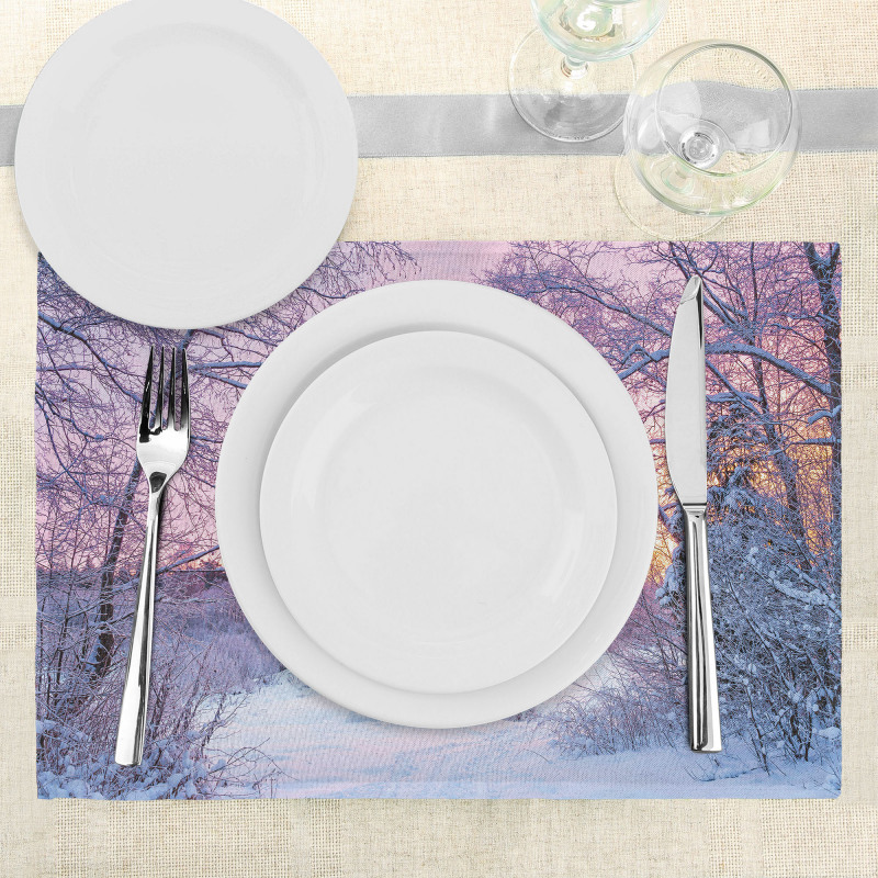 Braches Snowy Sunset Place Mats