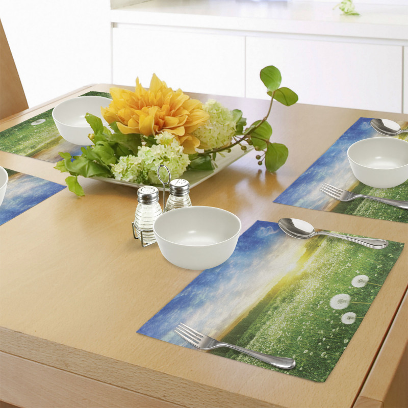 Dandelion Flower Field Place Mats