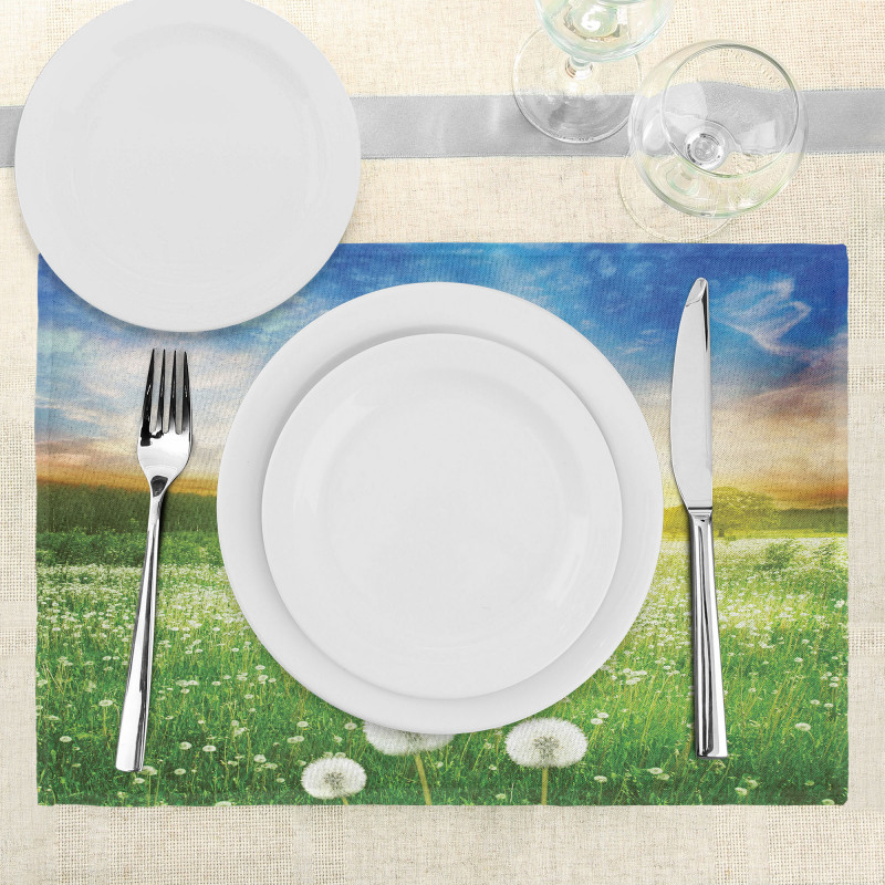 Dandelion Flower Field Place Mats