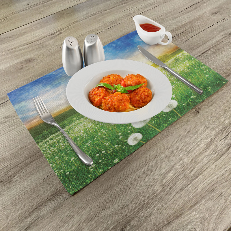 Dandelion Flower Field Place Mats