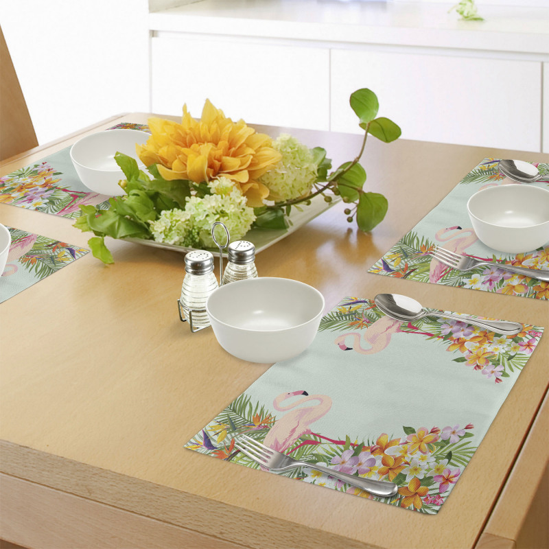 Tropic Flowers Animals Place Mats