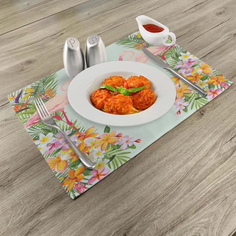 Tropic Flowers Animals Place Mats