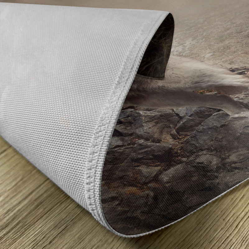 White Wolf on the Rocks Place Mats