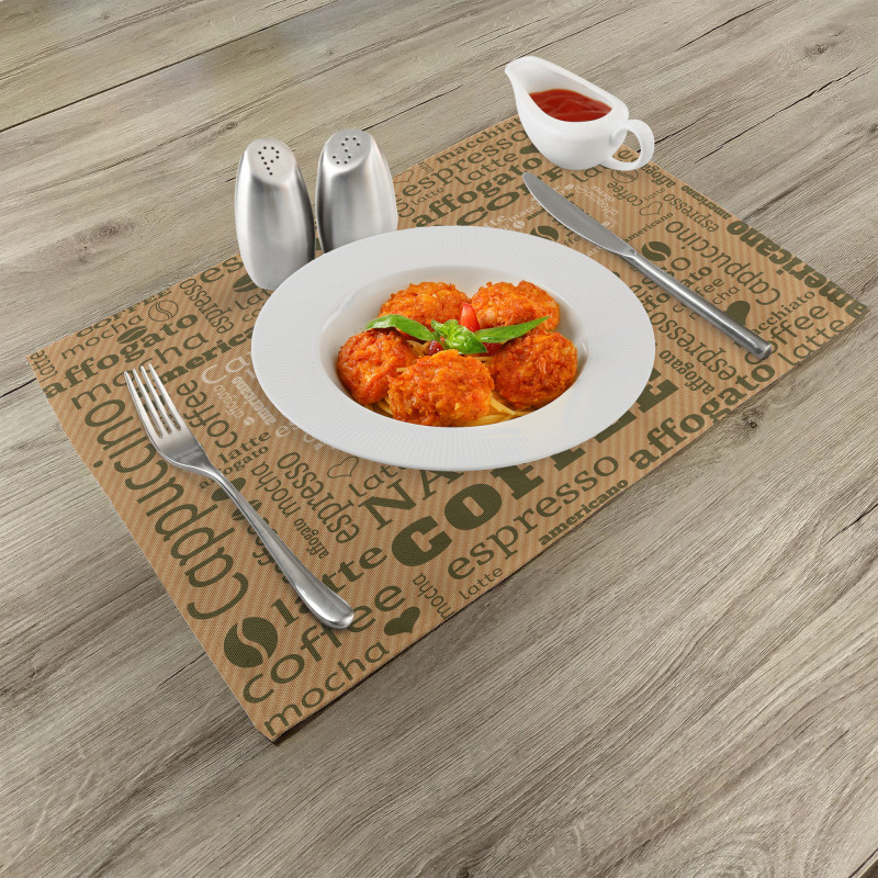 Hot Coffee Beverage Place Mats