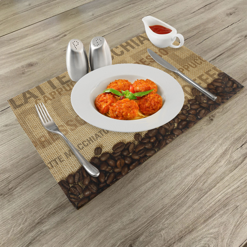 Coffee Beans Shaped Mug Place Mats