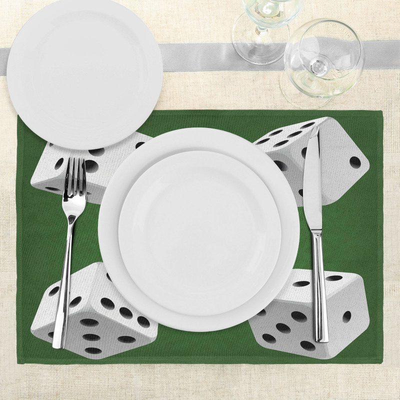 Casino Rolling Dice Set Place Mats