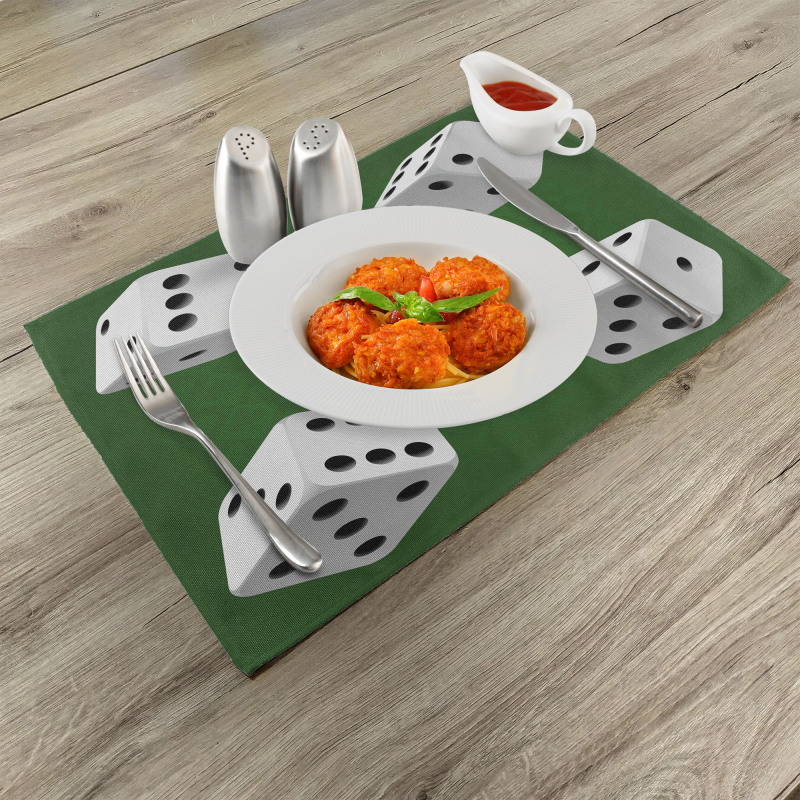 Casino Rolling Dice Set Place Mats