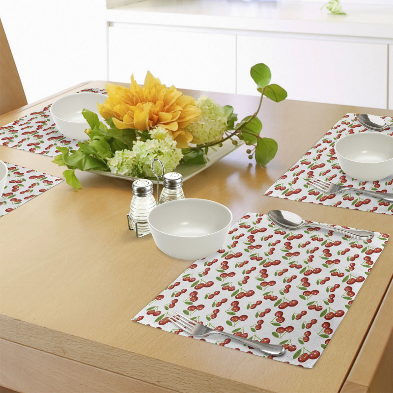 Cherry Fruit Pattern Place Mats