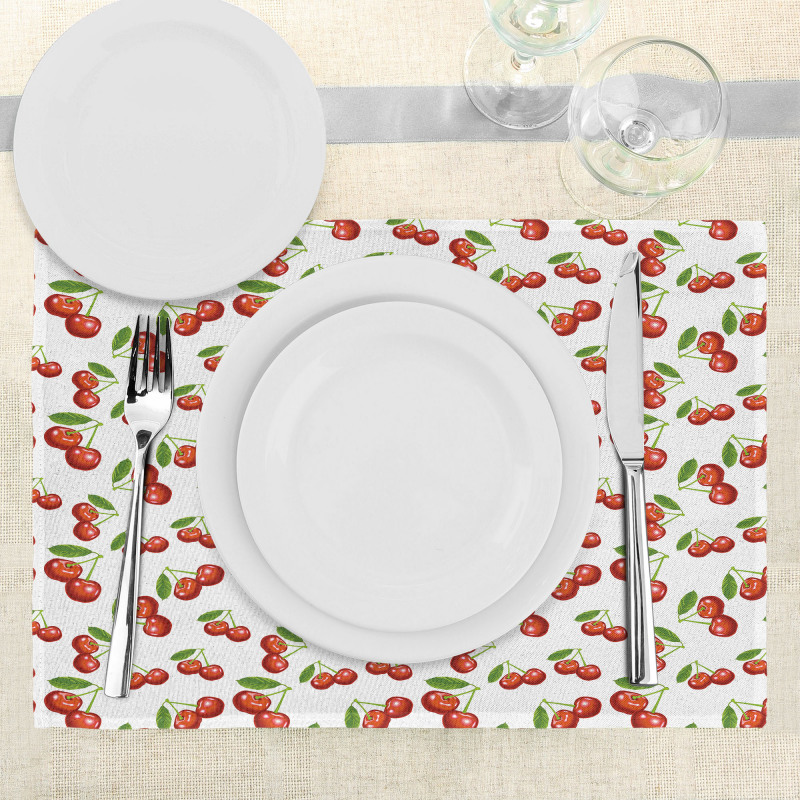 Cherry Fruit Pattern Place Mats