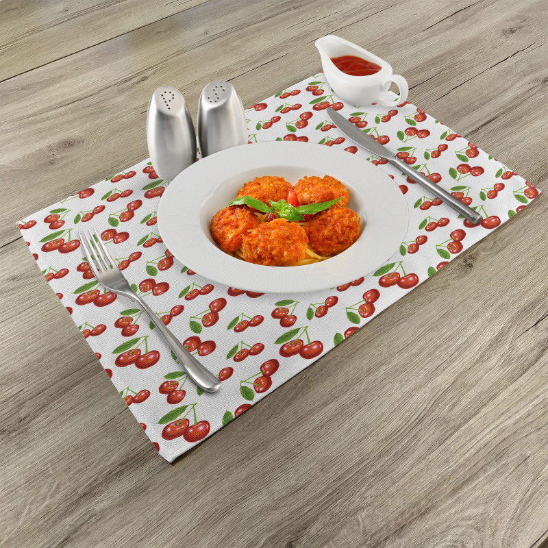 Cherry Fruit Pattern Place Mats