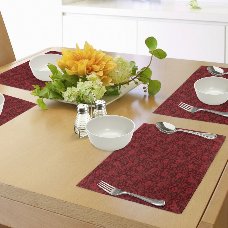 Flowers Leaves and Swirls Place Mats