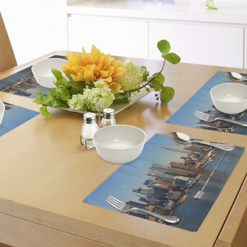 NYC Skyline River Scenery Place Mats