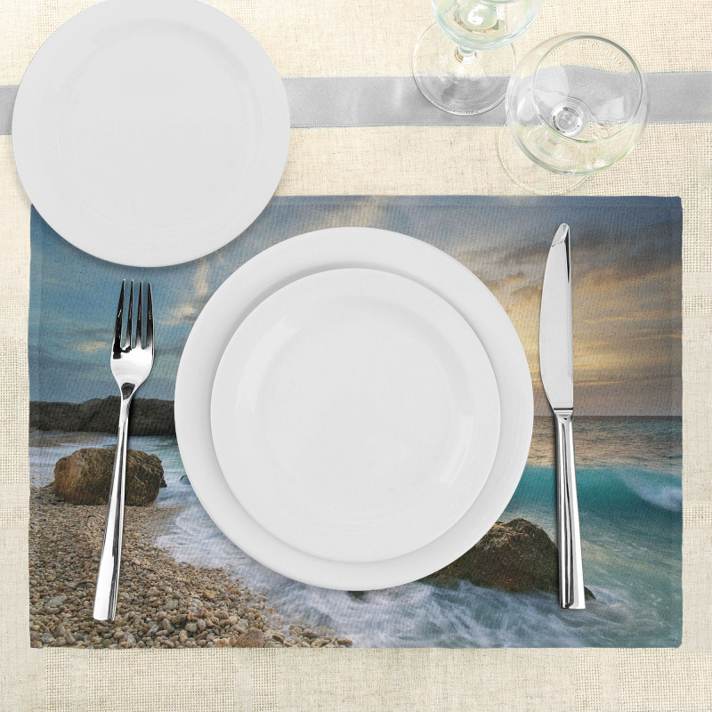 Seascape Sunrise Waves Place Mats