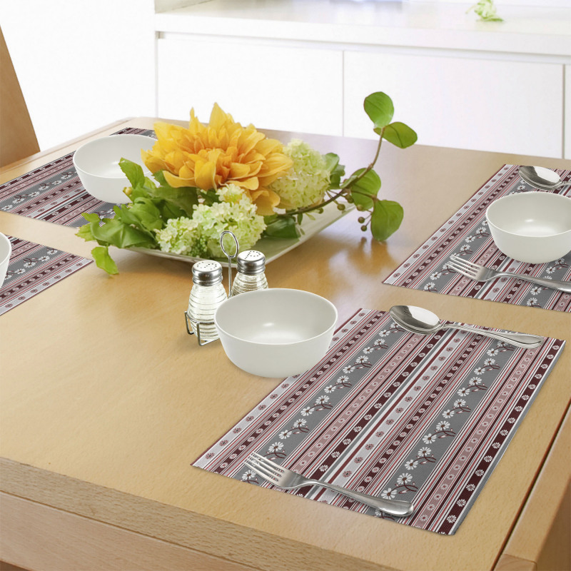 Spring Flowers Stripes Place Mats