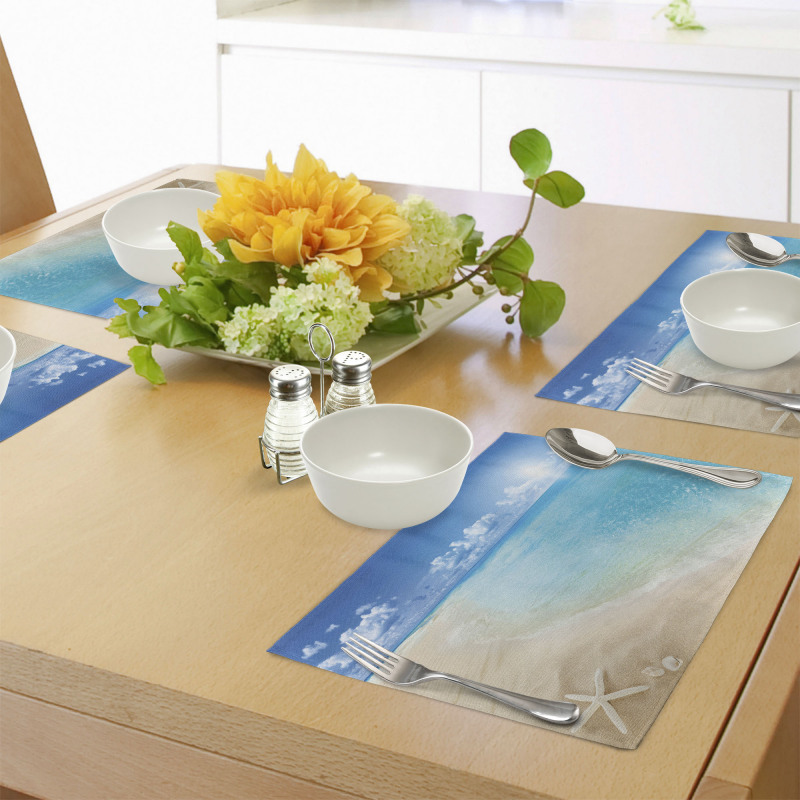 Sunny Seashore and Shells Place Mats