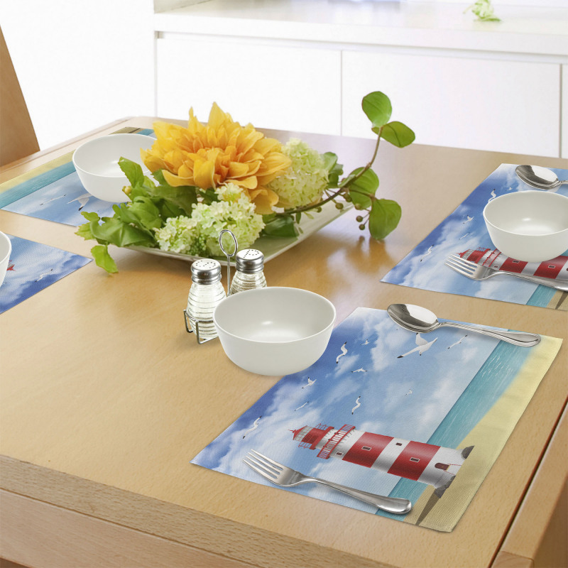 Lighthouse Seagulls Ocean Place Mats