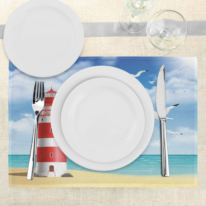 Lighthouse Seagulls Ocean Place Mats