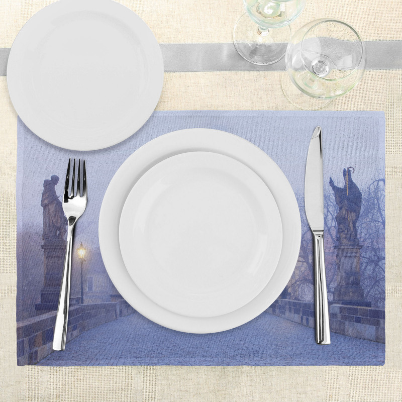 Foggy Prague Streets Place Mats