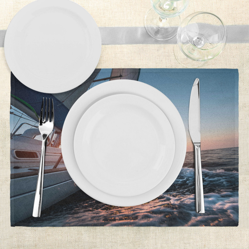 Sail Boat on Sea Hobby Place Mats