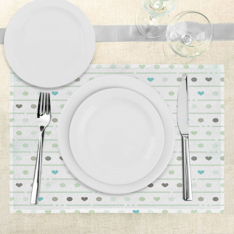 Polka Dots Hearts Place Mats