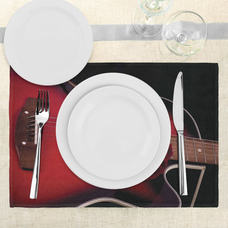 Guitar with Love Rose Place Mats