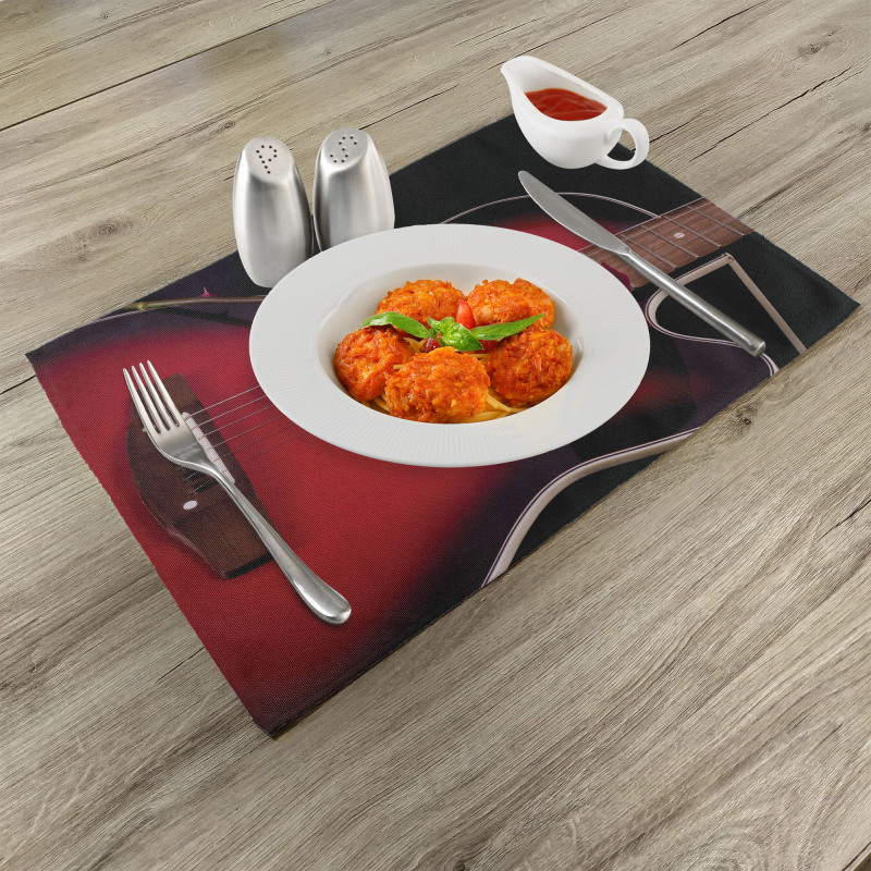 Guitar with Love Rose Place Mats