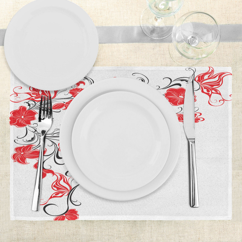 Japanese Flowers Ivy Place Mats