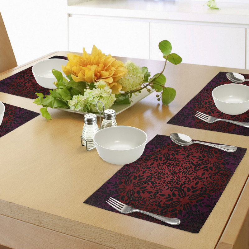 Orient Flowers Leaves Place Mats