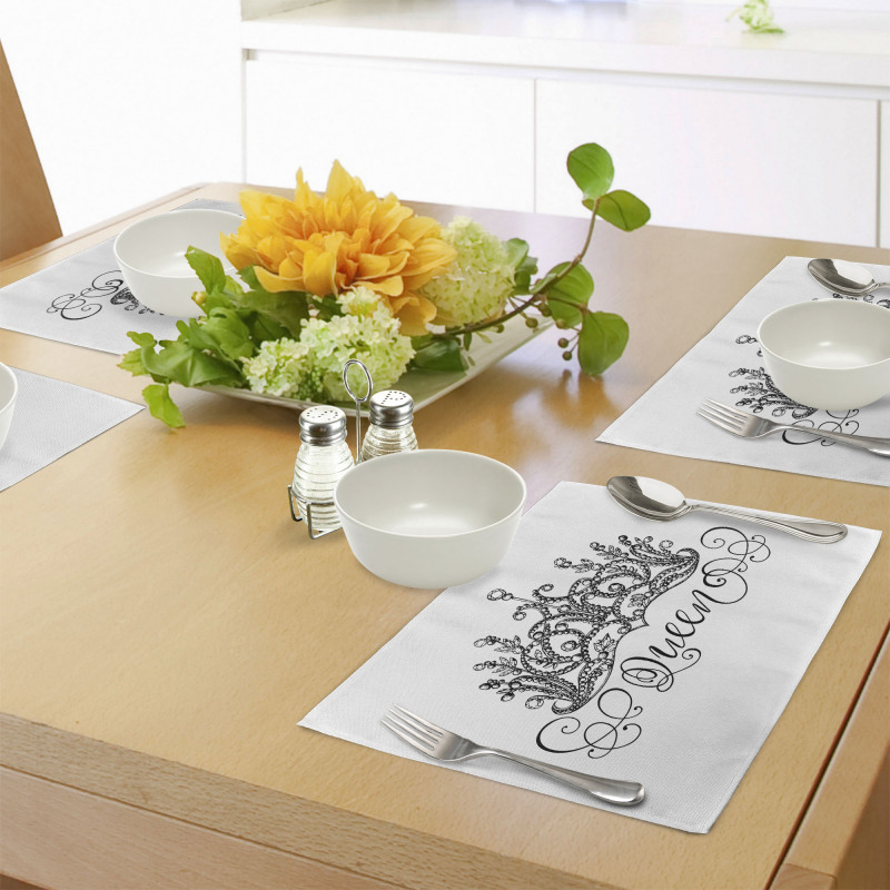 Crown Lettering Baroque Place Mats