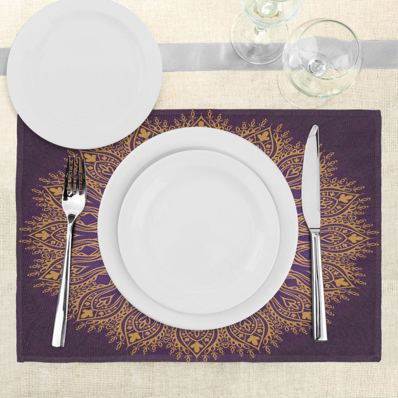 Round Folkloric Pattern Place Mats