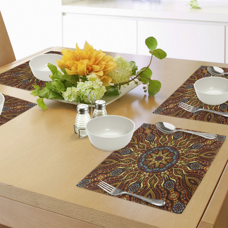 Warm Colored Design Boho Place Mats