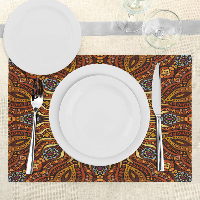 Warm Colored Design Boho Place Mats