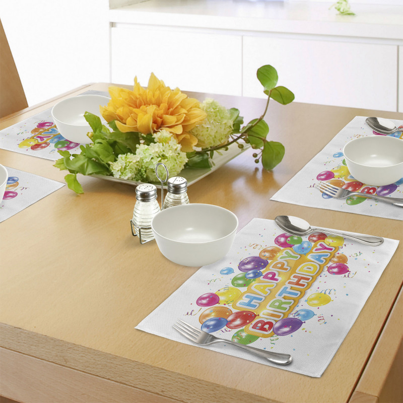 Vivid Birthday Balloon Place Mats