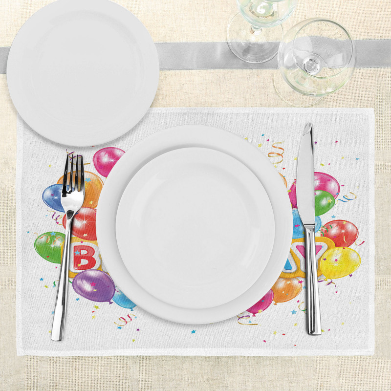 Vivid Birthday Balloon Place Mats