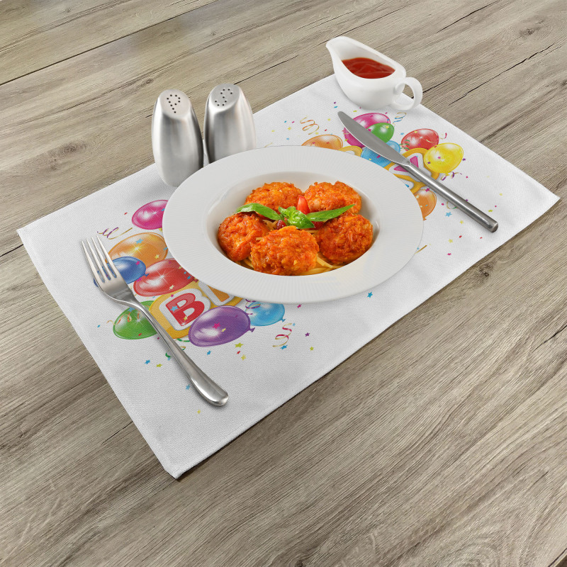 Vivid Birthday Balloon Place Mats