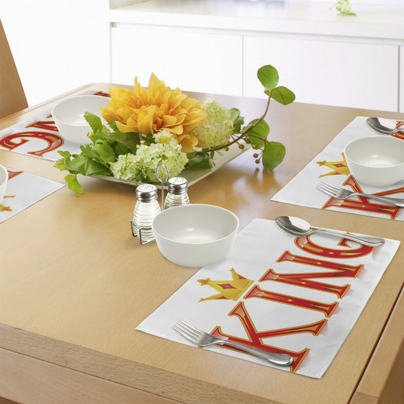 Capital Letter King Words Place Mats